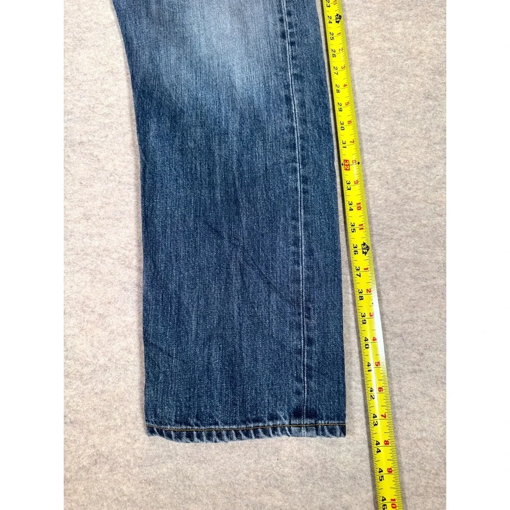 Levis 501 Original Jeans Men 38x32 Blue Whiskered Denim Straight Leg Cotton Logo